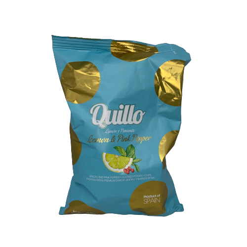 Quillo Lemon and Pink Pepper Potato Chips 130g